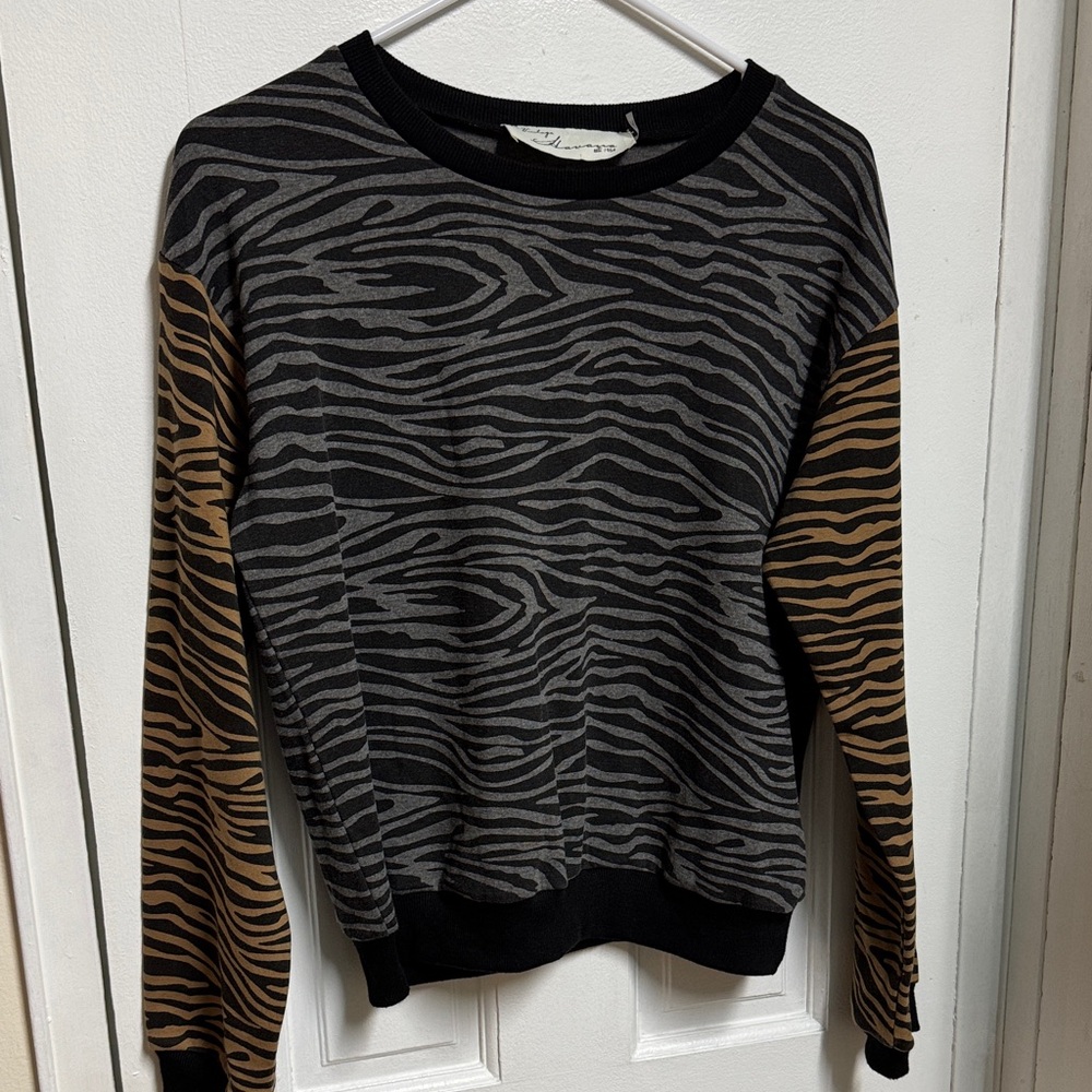 Vintage Havana Black and Brown Striped Top